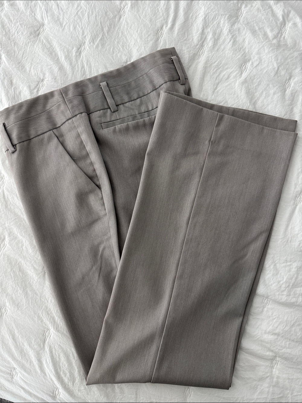 Massimo Gray Tailored Straight-Leg Pants